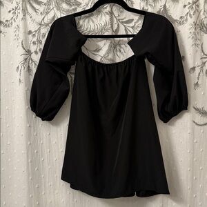 Lovely Day Black Gathered Blouse